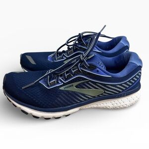 Brooks Ghost 12 Running Shoes Womens 10.5 Navy Blue Athletic Sneakers No Insoles